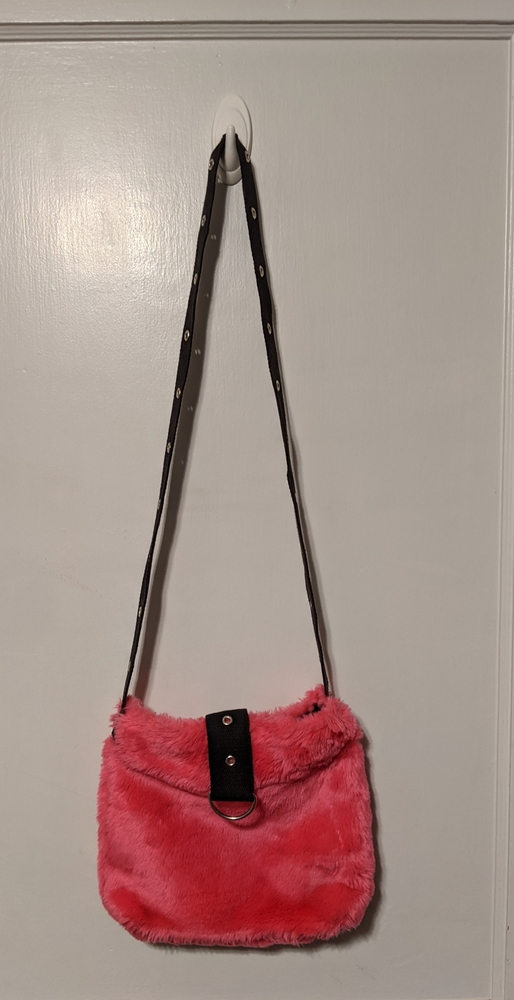 Fuzzy neon pink crossbody